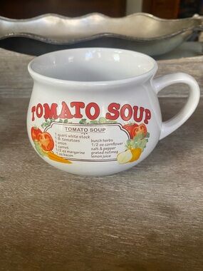 Vintage Tomato Soup Ceramic Mug with Recipe Print